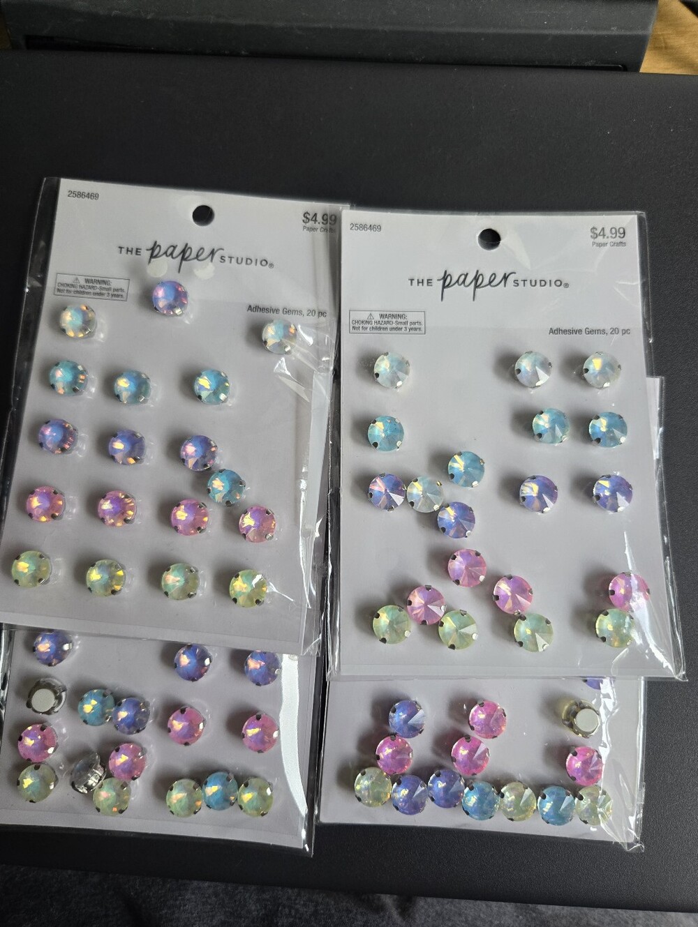 Studio Iridescent Multicolor Adhesive Gem Brooch Accents